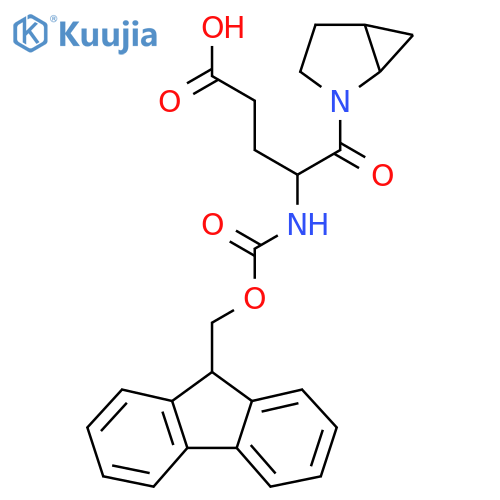 5-{2-azabicyclo3.1.0hexan-2-yl}-4-({(9H-fluoren-9-yl)methoxycarbonyl}amino)-5-oxopentanoic acid structure