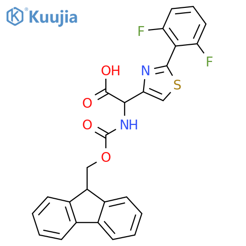 2-[2-(2,6-difluorophenyl)-1,3-thiazol-4-yl]-2-({[(9H-fluoren-9-yl)methoxy]carbonyl}amino)acetic acid structure