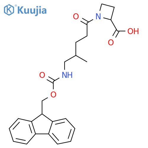 1-5-({(9H-fluoren-9-yl)methoxycarbonyl}amino)-4-methylpentanoylazetidine-2-carboxylic acid structure