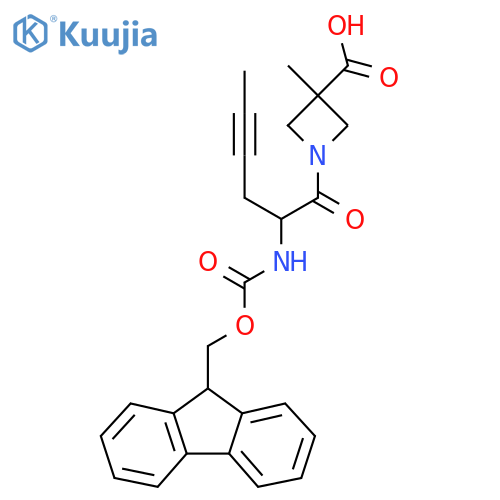 1-2-({(9H-fluoren-9-yl)methoxycarbonyl}amino)hex-4-ynoyl-3-methylazetidine-3-carboxylic acid structure