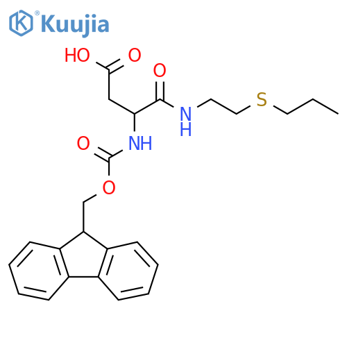 3-({(9H-fluoren-9-yl)methoxycarbonyl}amino)-3-{2-(propylsulfanyl)ethylcarbamoyl}propanoic acid structure