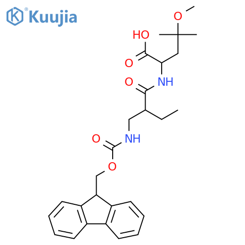2-{2-({(9H-fluoren-9-yl)methoxycarbonyl}amino)methylbutanamido}-4-methoxy-4-methylpentanoic acid structure
