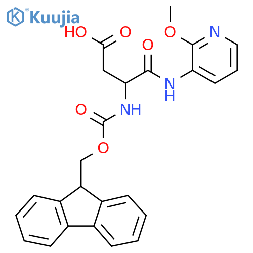 3-({(9H-fluoren-9-yl)methoxycarbonyl}amino)-3-(2-methoxypyridin-3-yl)carbamoylpropanoic acid structure