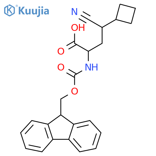 4-cyano-4-cyclobutyl-2-({(9H-fluoren-9-yl)methoxycarbonyl}amino)butanoic acid structure