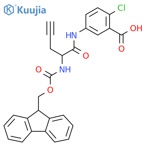 2-chloro-5-2-({(9H-fluoren-9-yl)methoxycarbonyl}amino)pent-4-ynamidobenzoic acid structure
