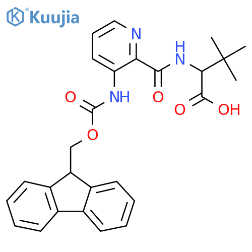 2-{3-({(9H-fluoren-9-yl)methoxycarbonyl}amino)pyridin-2-ylformamido}-3,3-dimethylbutanoic acid structure
