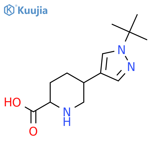 5-(1-tert-butyl-1H-pyrazol-4-yl)piperidine-2-carboxylic acid structure