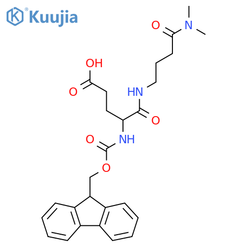 4-{3-(dimethylcarbamoyl)propylcarbamoyl}-4-({(9H-fluoren-9-yl)methoxycarbonyl}amino)butanoic acid structure