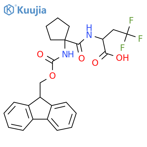 2-{1-({(9H-fluoren-9-yl)methoxycarbonyl}amino)cyclopentylformamido}-4,4,4-trifluorobutanoic acid structure
