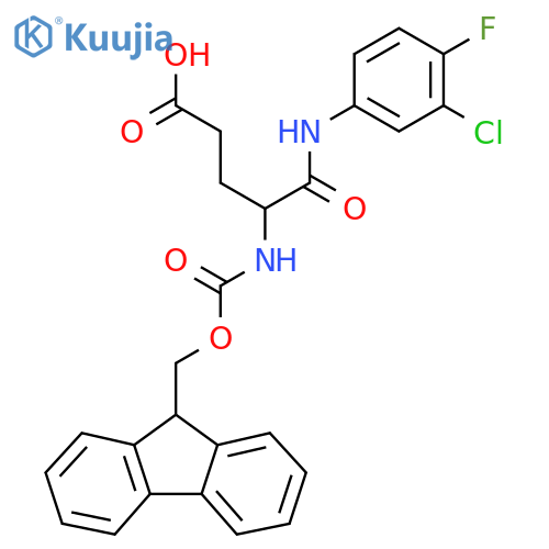 4-(3-chloro-4-fluorophenyl)carbamoyl-4-({(9H-fluoren-9-yl)methoxycarbonyl}amino)butanoic acid structure