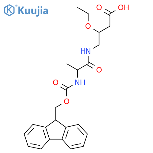 3-ethoxy-4-2-({(9H-fluoren-9-yl)methoxycarbonyl}amino)propanamidobutanoic acid structure