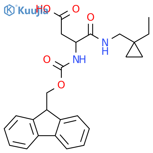 3-{(1-ethylcyclopropyl)methylcarbamoyl}-3-({(9H-fluoren-9-yl)methoxycarbonyl}amino)propanoic acid structure