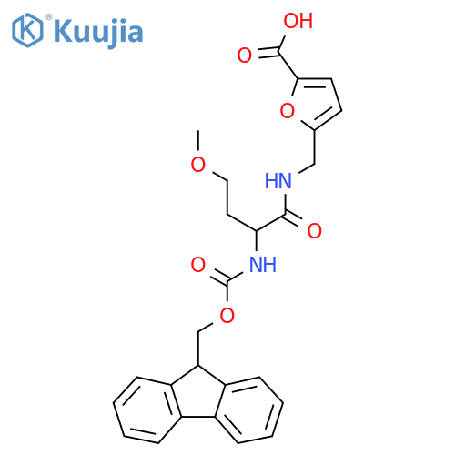 5-{2-({(9H-fluoren-9-yl)methoxycarbonyl}amino)-4-methoxybutanamidomethyl}furan-2-carboxylic acid structure