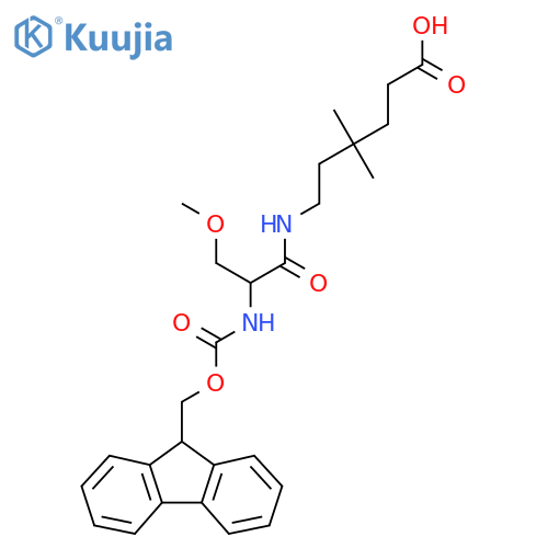 6-2-({(9H-fluoren-9-yl)methoxycarbonyl}amino)-3-methoxypropanamido-4,4-dimethylhexanoic acid structure