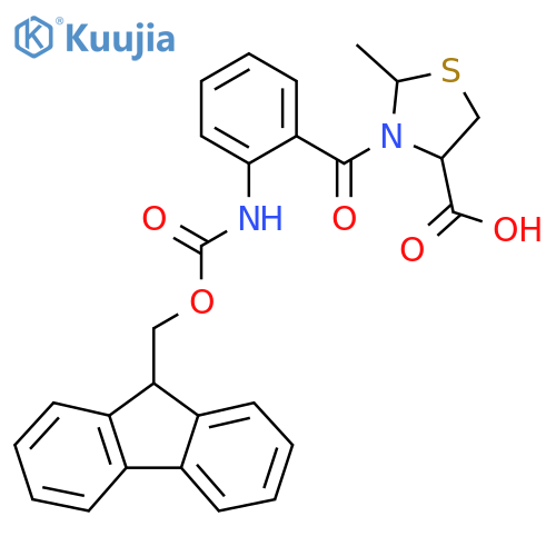 3-2-({(9H-fluoren-9-yl)methoxycarbonyl}amino)benzoyl-2-methyl-1,3-thiazolidine-4-carboxylic acid structure