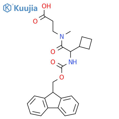 3-2-cyclobutyl-2-({(9H-fluoren-9-yl)methoxycarbonyl}amino)-N-methylacetamidopropanoic acid structure