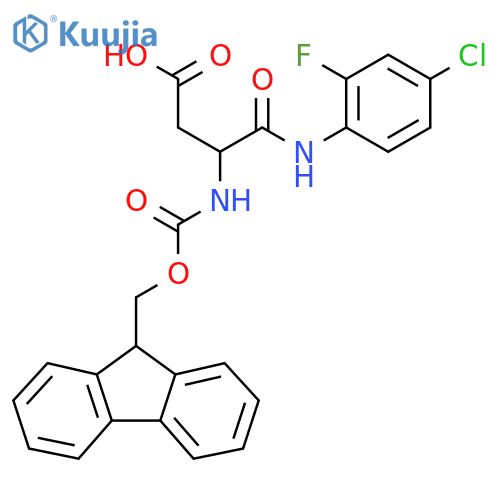 3-(4-chloro-2-fluorophenyl)carbamoyl-3-({(9H-fluoren-9-yl)methoxycarbonyl}amino)propanoic acid structure