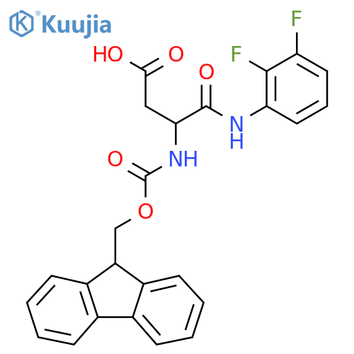 3-(2,3-difluorophenyl)carbamoyl-3-({(9H-fluoren-9-yl)methoxycarbonyl}amino)propanoic acid structure