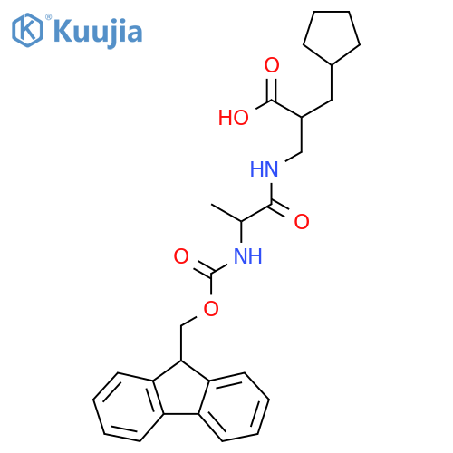 2-(cyclopentylmethyl)-3-2-({(9H-fluoren-9-yl)methoxycarbonyl}amino)propanamidopropanoic acid structure