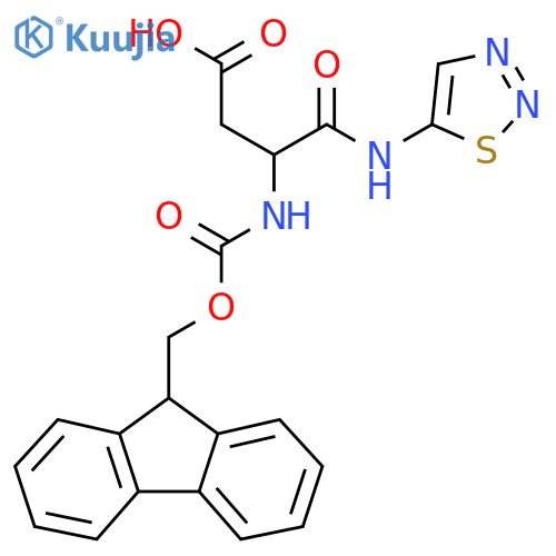 3-({(9H-fluoren-9-yl)methoxycarbonyl}amino)-3-(1,2,3-thiadiazol-5-yl)carbamoylpropanoic acid structure