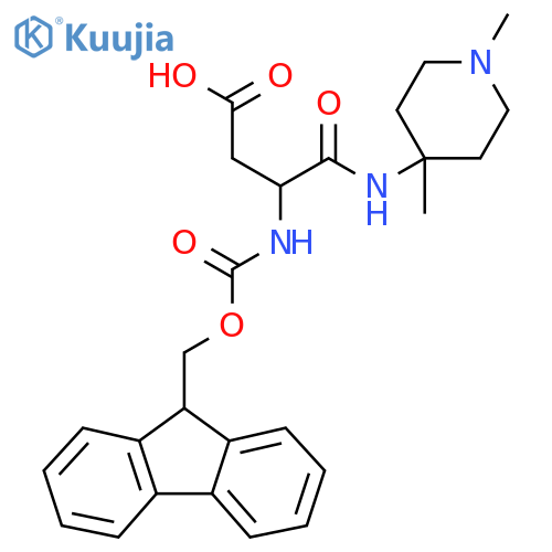 3-(1,4-dimethylpiperidin-4-yl)carbamoyl-3-({(9H-fluoren-9-yl)methoxycarbonyl}amino)propanoic acid structure