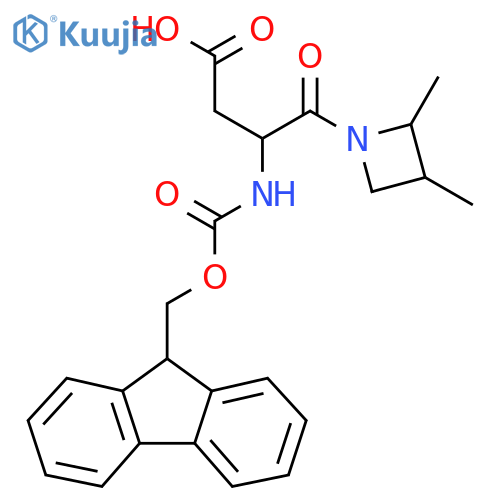4-(2,3-dimethylazetidin-1-yl)-3-({(9H-fluoren-9-yl)methoxycarbonyl}amino)-4-oxobutanoic acid structure