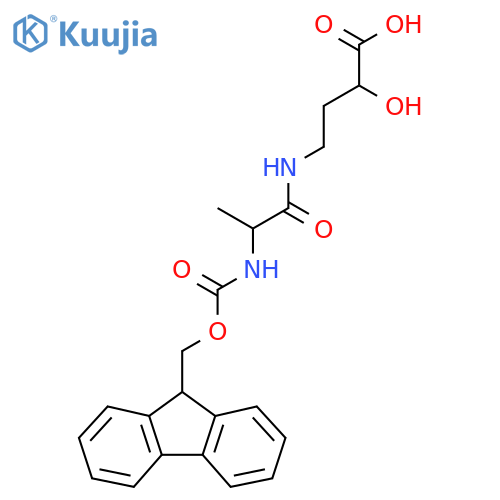 4-2-({(9H-fluoren-9-yl)methoxycarbonyl}amino)propanamido-2-hydroxybutanoic acid structure
