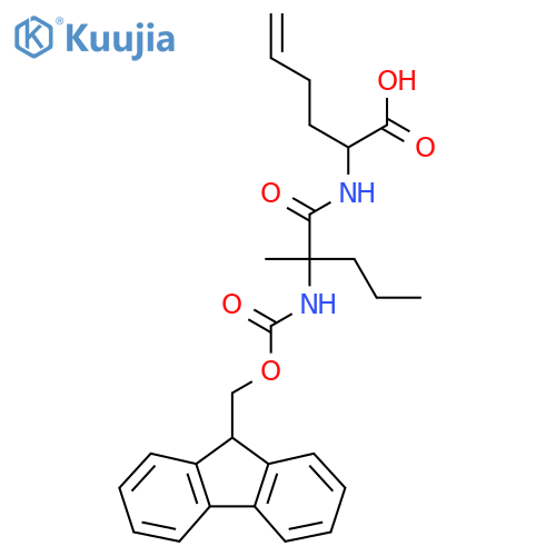 2-2-({(9H-fluoren-9-yl)methoxycarbonyl}amino)-2-methylpentanamidohex-5-enoic acid structure