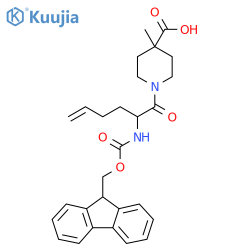 1-2-({(9H-fluoren-9-yl)methoxycarbonyl}amino)hex-5-enoyl-4-methylpiperidine-4-carboxylic acid structure