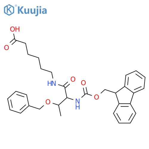 6-3-(benzyloxy)-2-({(9H-fluoren-9-yl)methoxycarbonyl}amino)butanamidohexanoic acid structure