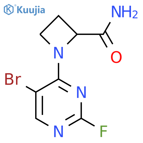 1-(5-bromo-2-fluoropyrimidin-4-yl)azetidine-2-carboxamide structure