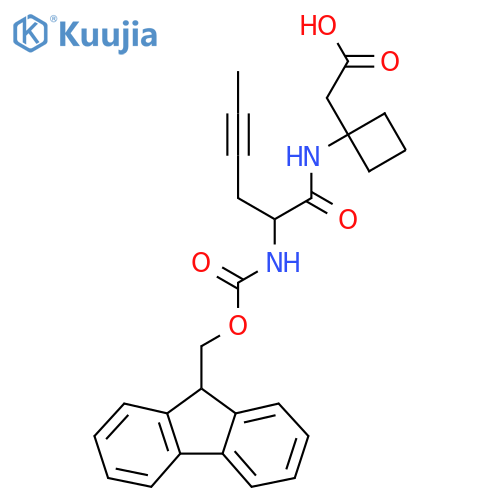 2-{1-2-({(9H-fluoren-9-yl)methoxycarbonyl}amino)hex-4-ynamidocyclobutyl}acetic acid structure