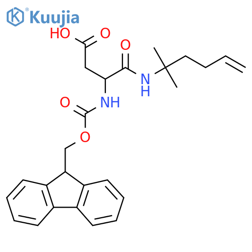 3-({(9H-fluoren-9-yl)methoxycarbonyl}amino)-3-(2-methylhex-5-en-2-yl)carbamoylpropanoic acid structure