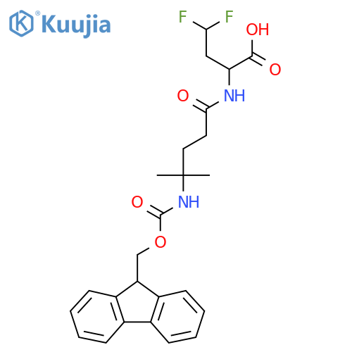 2-4-({(9H-fluoren-9-yl)methoxycarbonyl}amino)-4-methylpentanamido-4,4-difluorobutanoic acid structure