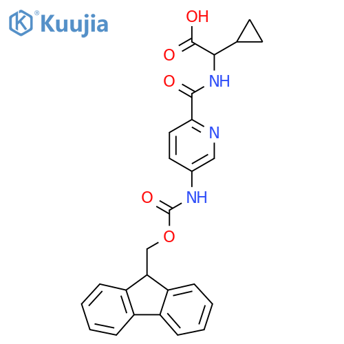 2-cyclopropyl-2-{5-({(9H-fluoren-9-yl)methoxycarbonyl}amino)pyridin-2-ylformamido}acetic acid structure