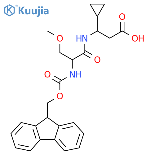 3-cyclopropyl-3-2-({(9H-fluoren-9-yl)methoxycarbonyl}amino)-3-methoxypropanamidopropanoic acid structure