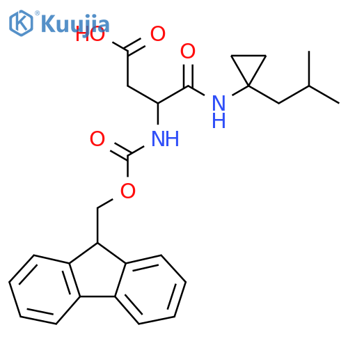 3-({(9H-fluoren-9-yl)methoxycarbonyl}amino)-3-{1-(2-methylpropyl)cyclopropylcarbamoyl}propanoic acid structure