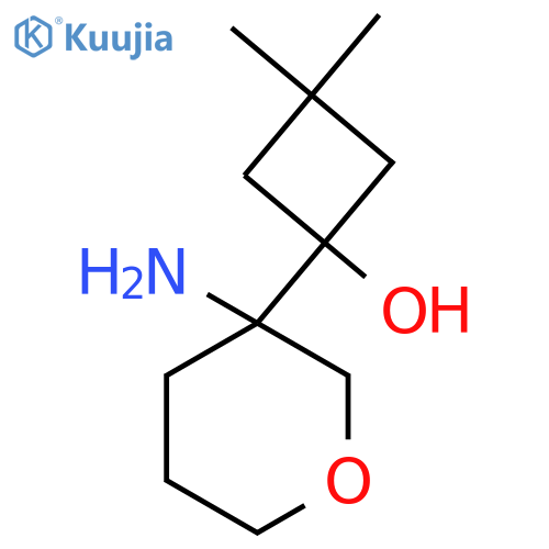 1-(3-Aminooxan-3-yl)-3,3-dimethylcyclobutan-1-ol structure