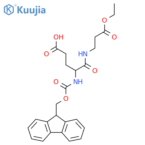 4-(3-ethoxy-3-oxopropyl)carbamoyl-4-({(9H-fluoren-9-yl)methoxycarbonyl}amino)butanoic acid structure