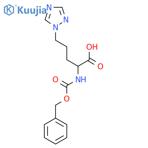 2-{(benzyloxy)carbonylamino}-5-(1H-1,2,4-triazol-1-yl)pentanoic acid structure