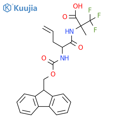 2-2-({(9H-fluoren-9-yl)methoxycarbonyl}amino)pent-4-enamido-3,3,3-trifluoro-2-methylpropanoic acid structure