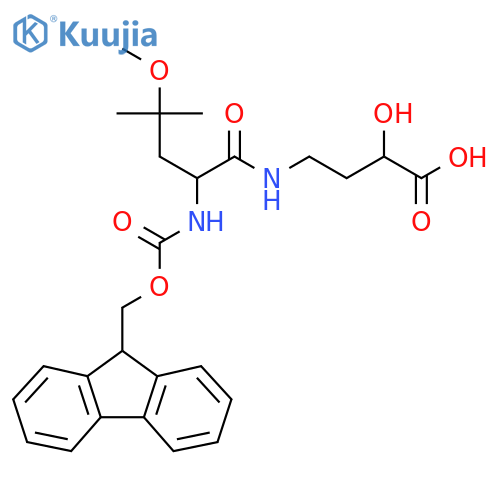 4-2-({(9H-fluoren-9-yl)methoxycarbonyl}amino)-4-methoxy-4-methylpentanamido-2-hydroxybutanoic acid structure