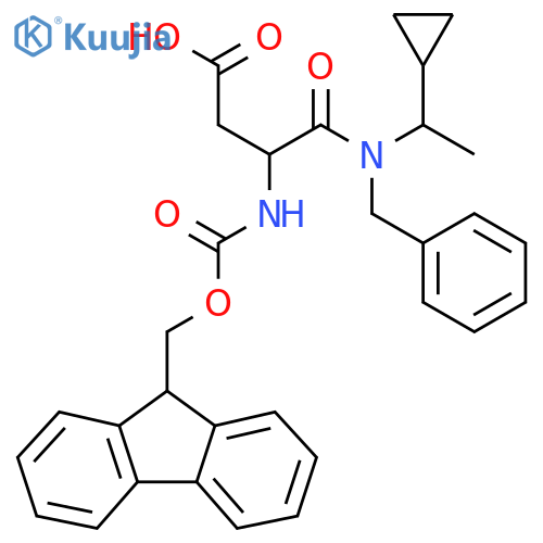 3-benzyl(1-cyclopropylethyl)carbamoyl-3-({(9H-fluoren-9-yl)methoxycarbonyl}amino)propanoic acid structure