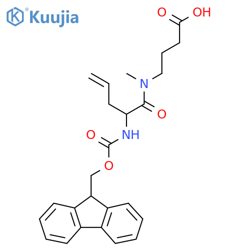 4-2-({(9H-fluoren-9-yl)methoxycarbonyl}amino)-N-methylpent-4-enamidobutanoic acid structure