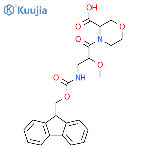 4-3-({(9H-fluoren-9-yl)methoxycarbonyl}amino)-2-methoxypropanoylmorpholine-3-carboxylic acid structure