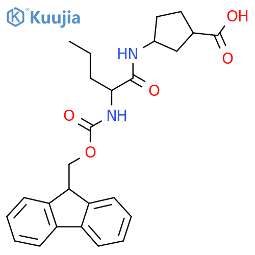 3-2-({(9H-fluoren-9-yl)methoxycarbonyl}amino)pentanamidocyclopentane-1-carboxylic acid structure