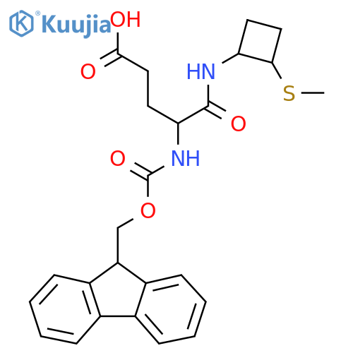 4-({(9H-fluoren-9-yl)methoxycarbonyl}amino)-4-{2-(methylsulfanyl)cyclobutylcarbamoyl}butanoic acid structure