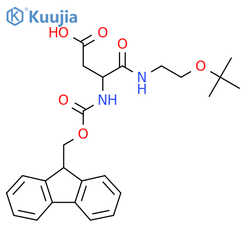 3-{2-(tert-butoxy)ethylcarbamoyl}-3-({(9H-fluoren-9-yl)methoxycarbonyl}amino)propanoic acid structure