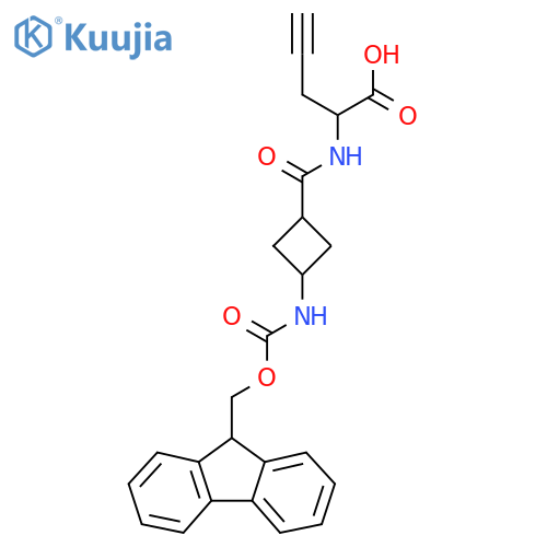 2-{3-({(9H-fluoren-9-yl)methoxycarbonyl}amino)cyclobutylformamido}pent-4-ynoic acid structure