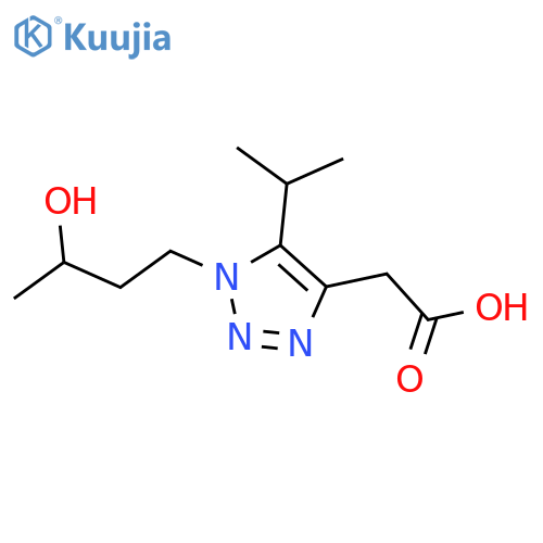 2-1-(3-hydroxybutyl)-5-(propan-2-yl)-1H-1,2,3-triazol-4-ylacetic acid structure